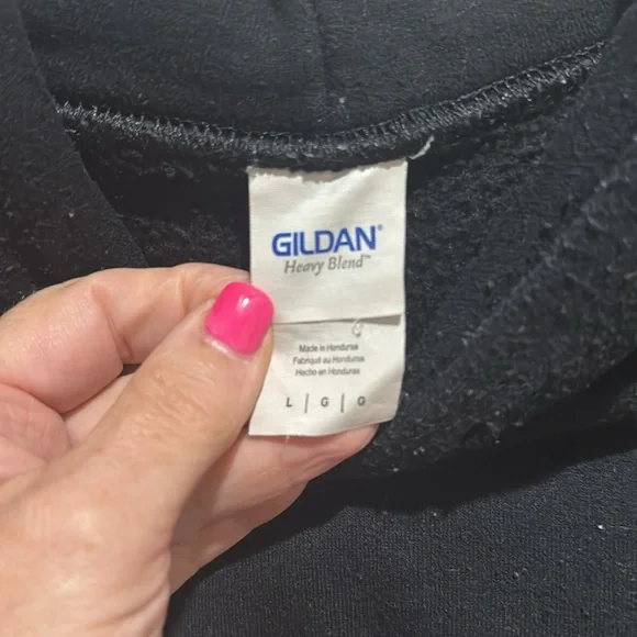 GILDAN L/S Hoodie TAC/STS Black L Large GUC Skull Beret Sword Logo - Picture 6 of 9